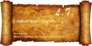 Lemberger Teréz névjegykártya